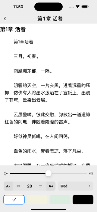 阅读设置